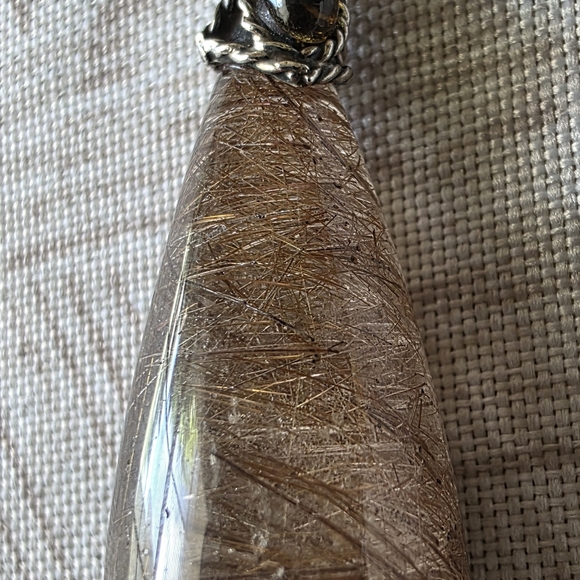 Sterling Rutilated Quartz Pendant - Picture 5 of 10